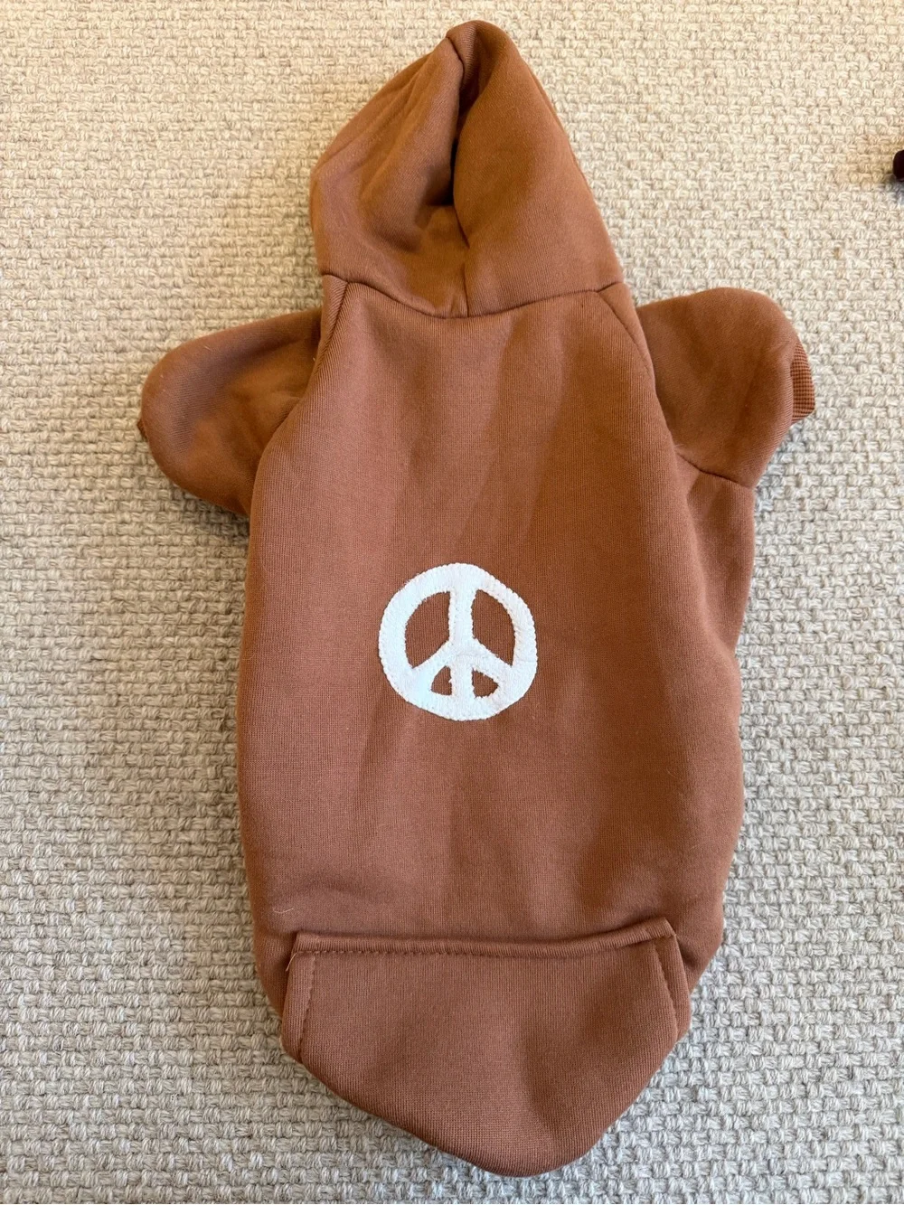 Brown Peace Sign Dog Hoodie